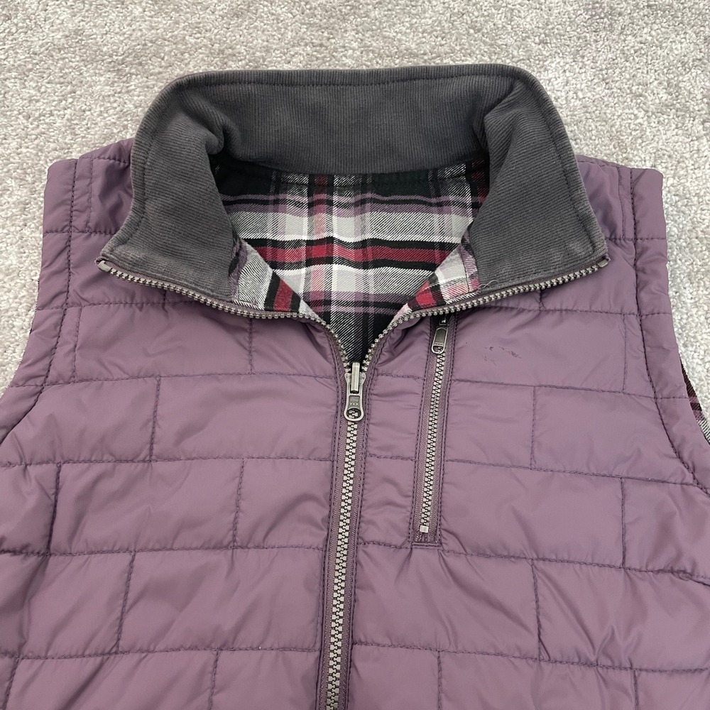 Carhartt Reversible Vest Womens Large Quilted Insulated Plaid Amoret Purple - Picture 3 of 10